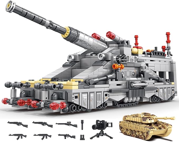 Military Dora Tank Toy Building Set, Compatible with Lego Military WW2 Classic Amry Building Block, Gift for Military Enthusiasts Kid 6-14 Years Old.