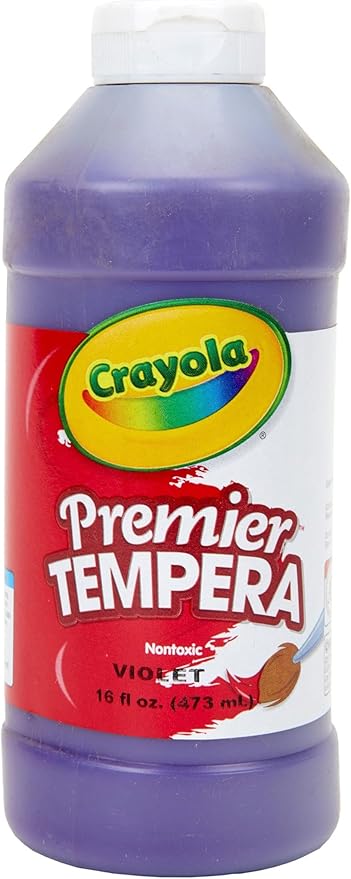 Crayola Premier Tempera Paint For Kids - Violet (16oz), Kids Classroom Supplies, Great For Arts & Crafts, Non Toxic, Easy Squeeze Bottle
