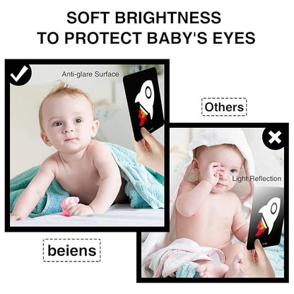 beiens High Contrast Baby Flashcards, Black White Color Newborn Brain Development Toys, Visual Stimulation Learning Activity Cards, Educational Infants Gift (Black White Color(for 3-6 Months))