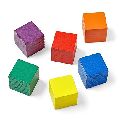 hand2mind Wood Blocks, Teacher Counting Blocks for Math, Classroom Manipulatives for Elementary, Math Cube Manipulatives, Counting Cubes for Kids Math, Color Counters for Classroom (Pack of 1000)