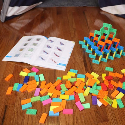 Bulk Dominoes Kinetic Domino Kit | Dominoes Set, STEM STEAM Small Toys, Family Games for Kids, Kids Toys and Games, Building, Toppling, Chain Reaction Sets (Jumpstarter)