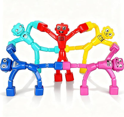 Mruikeny Magnetic Robot Men Travel Toys, Magnetic People Sensory Fidget Toys for Toddlers Kids Adults Airplane Car Road Trip, Magnet Men Christmas Stocking Stuffers Gift 5PCS