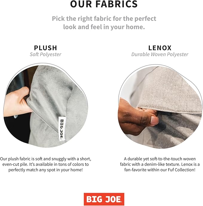 Big Joe Fuf Small Foam Filled Bean Bag Chair, Desert Rose Plush, Soft Polyester, 2 feet