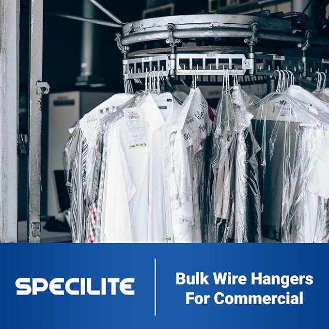 Wire Metal Clothes Hangers Bulk 50 Pack for Standard Size Suits, Coats, Shirts, Pants, Skirts, Space Saving, Non Slip,16 Inch 12 Gauge Ultra Thin, White