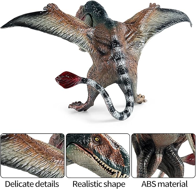 Pterodactyl Dinosaur Action Figures Realistic Flying Toy | Movable Mouth | Pteranodon Dino Toys | Pterosaur Model Toys | Cake Toppers Dinosaur Toys for Boys and Girls