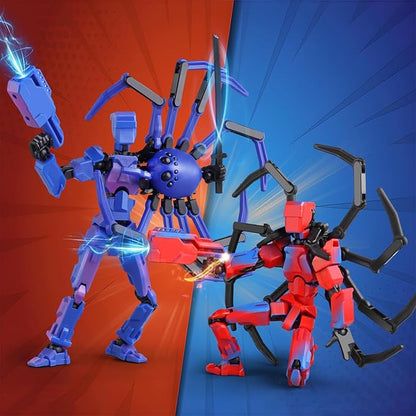(Assembly Required) T-Spider 13 Action Figure Set -Titan 13 Action Figure with Sucker Spider13 Collectible 3D Printed Toys Highly Detailed Action Figures for Collectors and Fans - Blue