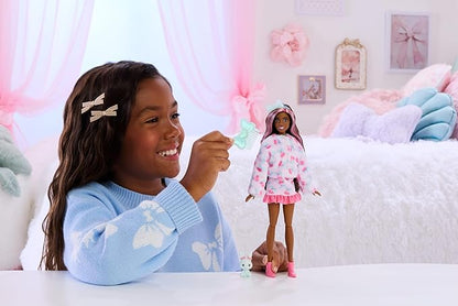 Barbie Cutie Reveal Doll & Accessories, Cuddly Series Bunny with 10 Surprises Including Color Change & Mini Pet