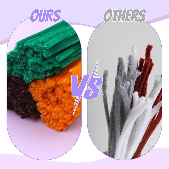 UzecPk 690PCS Orange Pipe Cleaners, Christmas Chenille Stems Pipe Cleaners, Sunflower Pipe Cleaner Flowers Kit with Instructions, Pipe Cleaners Bulk Set for DIY Art and Craft Decorations- 8 Flowers