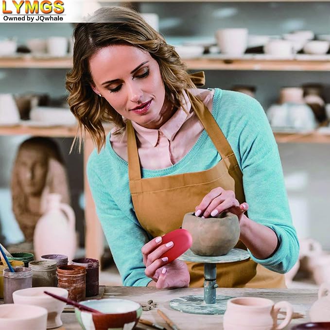 LYMGS Soft Silicone Pottery Clay Sculpt Tools Set, Smooth Artists Ceramic Shaping Tool for Potter Modeling Soft Rib, Red 3 Different Size