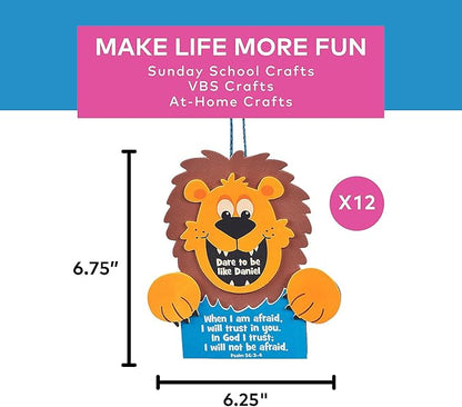 Fun Express Dare to Be Daniel Sign Kits - Makes 12 - Religous DIY Crafts for Kids and Sunday School Activities - VBS Vacation Bible School Supplies/Decor