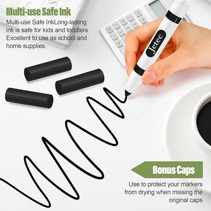 Janlaugh 144 Pcs Black Markers Bulk Washable Markers Set Broad Line Markers Broad Tip Classic Washable Markers for Kids, Teachers, Students, Party Favors, School Supplies, Donations