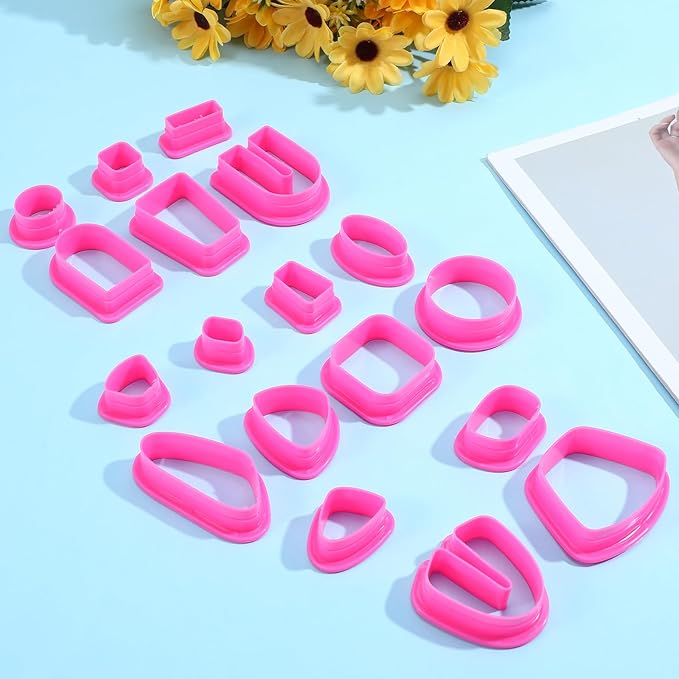 18Pcs Polymer Clay Cutters, Clay's Cutters for Polymer Clays Jewelry, Clay Earring Cutter, Gem Clays Jewelry Making Tools