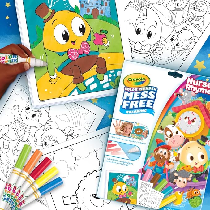 Crayola Color Wonder Nursery Rhymes, Mess Free Coloring Pages & Markers, Gift for Kids, Age 3, 4, 5, 6