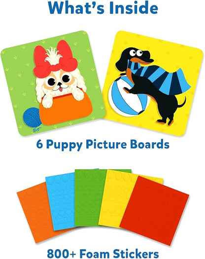 Skillmatics Art Activity - Fun with Foam Puppies, No Mess Felt Sticker Art for Kids, DIY Craft Kits, Gifts for Boys & Girls Ages 3, 4, 5, 6, 7, Travel Toys
