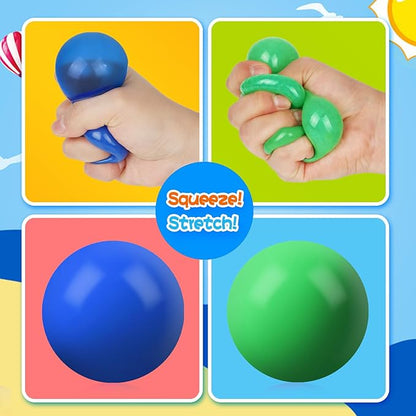5PACK Stress Balls for Adults Size 2.36 inches, Squishy Balls for Adults Stress Relief, Squishies Ball Sticky Balls, Squeeze Balls Colorful Balls