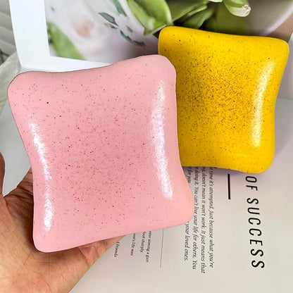 Bread Butter Squishy,Slow Rising Squishy，Stress Balls，Stress Relief & Fidget for ADHD，Party Favor Gift (Yellow and Pink)