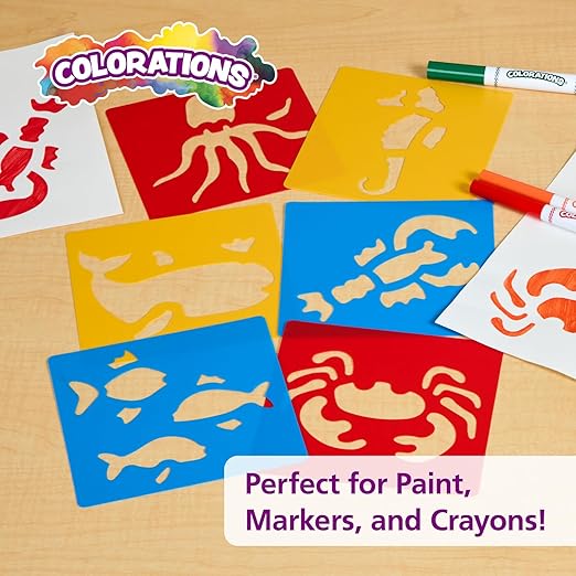 Sea Life Washable Plastic Stencils - Set of 6