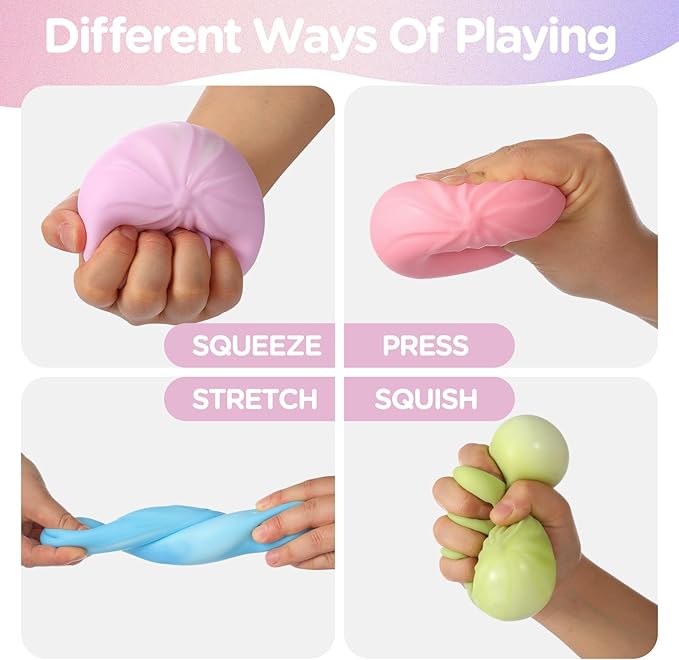 Dumpling Squishy Mystery Box, Viral Squishy Dumpling Toy, Bao Bun Squeeze Stress Relief Fidget Toys for Holiday & Birthday Gifts (Pink)
