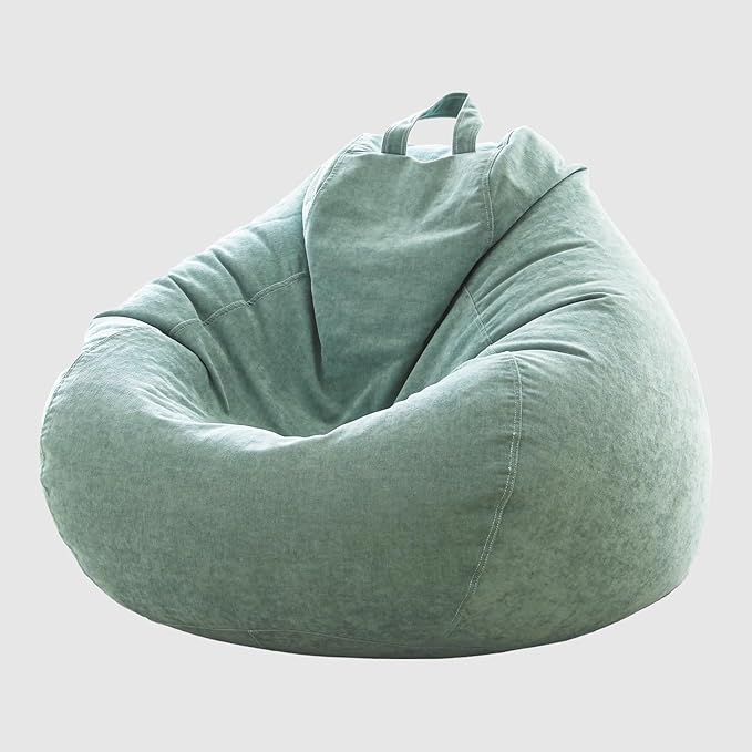 Child Bean Bag Cover(No Filler), Polyester White Bean Bag Cover Stuffable Bean Bag Memory Foam Soft Premium Corduroy Stuffable Bean Bag Plush Toy For Kids,35"*30"*30"