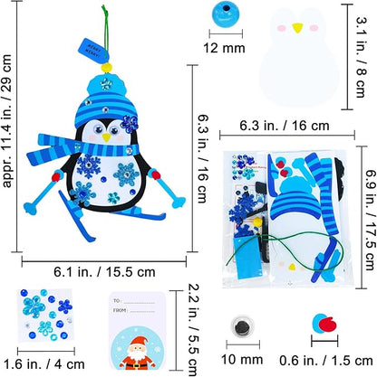 Winlyn 24 Set Christmas Craft Kits - Winter Crafts DIY Ornaments & Decorations - Festive Foam Stickers - Arts & Crafts for Kids - Holiday Home & Classroom Activities - Party Favors
