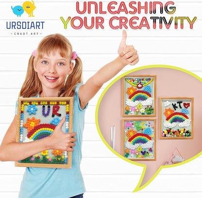 URSDIART Rainbow Pom Poms Craft Supplies, Pom Poms Art Craft Kits for Ages 8-12,6-9,15 Years+, DIY Pom Pom Painting Art Kit,Classroom Easy Crafts for Tweens, Adults,Seniors Creative Projects