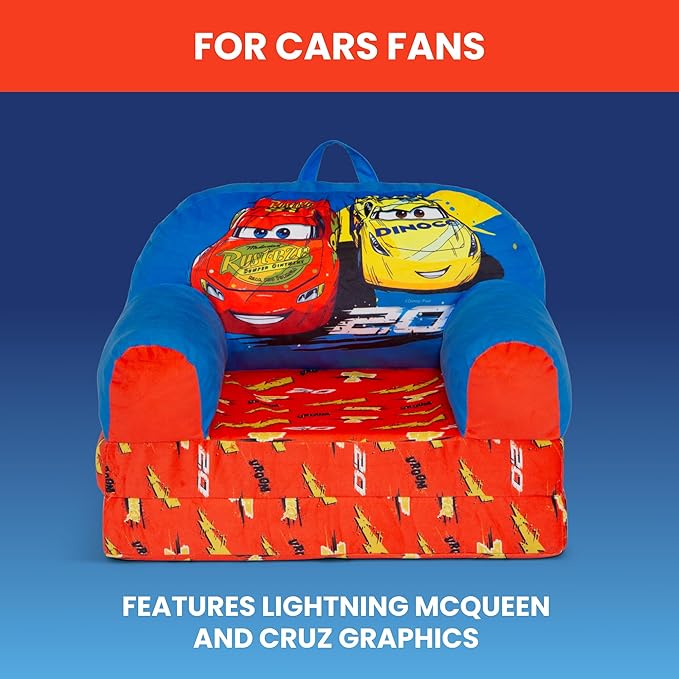 Delta Children - Cars Cozee Buddy Flip-Out Kids Chair, Blue