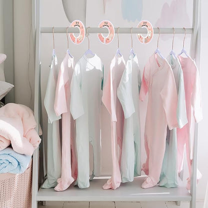 Baby Hangers, VIS'V 11 Inch Lavender Velvet Kids Hangers with 6 Pcs Size Dividers Non Slip Nursery Children Closet Clothes Hangers for Infant Toddler Girls and Boys 30 Pcs