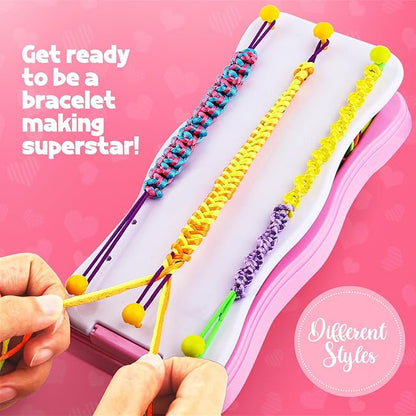 Daisiki Friendship Bracelet Kit & Bracelet Making Kit for Girls Gifts, Arts and Crafts for Kids Ages 8-12 Birthday Gift, Popular String Maker Toys, Ideal for Travel Pink Set