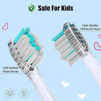 Kids Electric Toothbrush Toddler Toothbrush Age 2-4-8-12 Electric Toothbrush Kids with Timer Rainbow LED Light Up Vibrating Toothbrush Battery Operated Childrens Sonic Tooth Brush (Blue Giraffe)