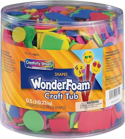 Chenille Kraft Wonderfoam Colors May Vary Shape Decorative Foam Shape, Colors and Size Varies, 0.5 lb Tub, Pack of 3000