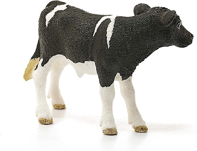 Schleich Farm World, Farm Animal Toys for Kids and Toddlers, Black and White Baby Holstein Cow Toy, Ages 3+, Multicolor, 2 inch