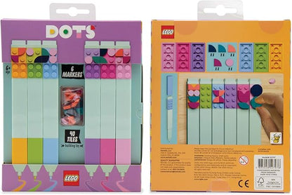 Lego DOTS 6 Pack Marker Set, DIY Craft Kit for Kids, Makes a Great Birthday Gift for Kids who Love Creative Toys and Homemade Craft Sets