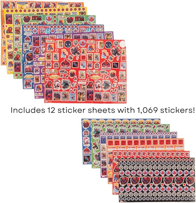 Innovative Designs Marvel Avengers Spiderman Creative Coloring Canvas Painting and Activity Set for Kids, 1000+ pcs