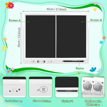 LCD Writing Tablet,18 Inch Large Writing Board with Stand LCD Drawing Tablet Educational Learning Toys Gifts for 3-12 Year Old Kids Adults Suitable for Home School Office