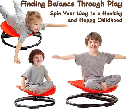 Kids Sensory Chair for Autism Kids Swivel Chair, Sensory Spin Chair Seat Improve Physical Coordination Wobble Chair for Kids Sit and Spin Relief of Motion Sickness