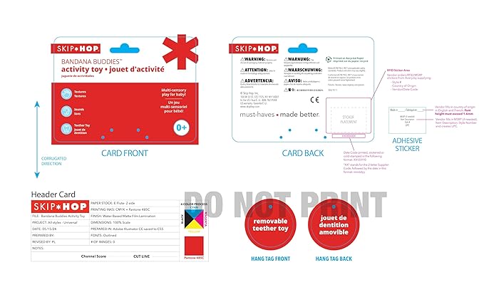 Skip Hop Bandana Buddies Baby Activity and Teething Toy with Multi-Sensory Rattle and Textures, Unicorn