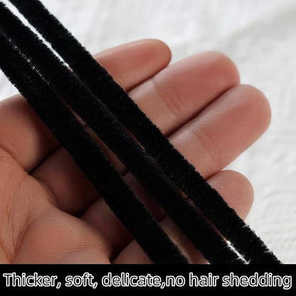 Qirimoi Black Pipe Cleaners Craft Pipe Cleaners Bulk Pipecleaners Crafts Supplies，200Pcs Black