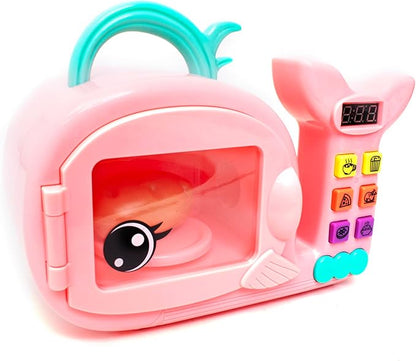 Boley Zoo Troop: Whale Microwave - 17pc Playset, Electronic Light & Sound, Animal Shaped Kitchen Appliance, Food Accessories, Pretend Play, Kids Ages 2+