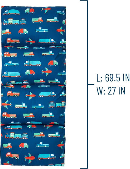 Wildkin Kids Floor Lounger for Boys and Girls, Travel-Friendly and Perfect for Sleepovers, Requires 4 Standard Size Pillows (Not Included), Measures 69.5 x 27 Inches (Transportation)