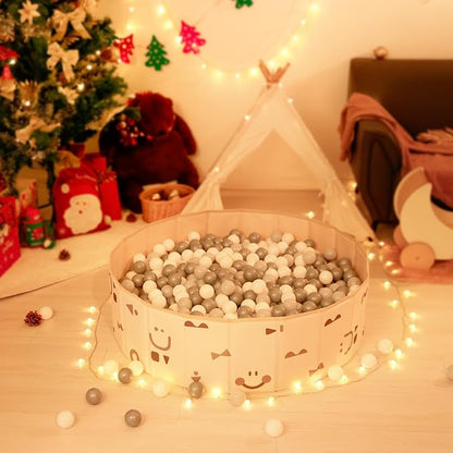 GOGOSO Ball Pit Balls - Plastic Play Pitballs Christmas Pelota Decoration, Grey, Light Grey, White for Baby Gifts Use for Kids Playpen Pool, 2.2 Inch, 100 pcs