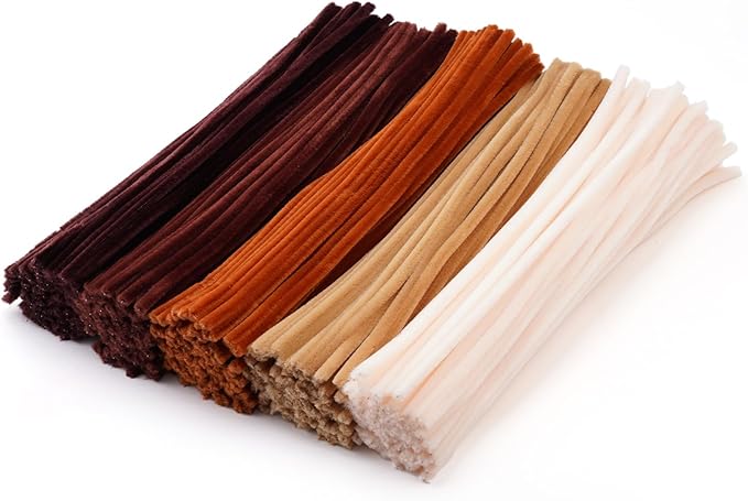 Caydo 500 Pieces Brown Pipe Cleaners, Chenille Stems, Pipe Cleaner Crafts for DIY Art and Craft Projects Creative Gift Party Decorations
