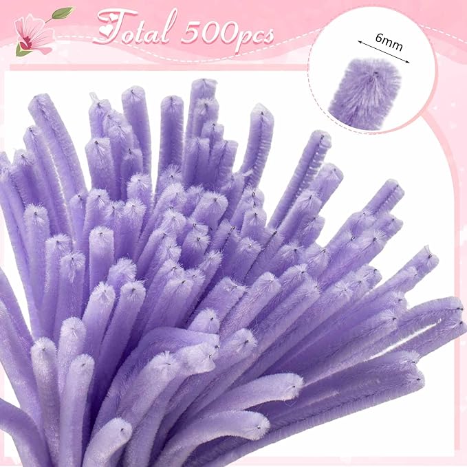 Peryiter 500 Pieces Pipe Cleaners Chenille Stems 12 Inch Craft Supplies Bulk for DIY Art and Craft Projects Creative Gift Wrapping Party Decorations(Macaron,12 Inch)
