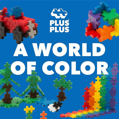PLUS PLUS - Open Play Set - 1200 Piece - Basic Color Mix, Construction Building Stem Toy, Interlocking Mini Puzzle Blocks for Kids