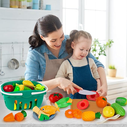 95PCS Kids Pretend Play Kitchen Toys Accessories,Kids Kitchen Playset,Stainless Steel Cookware Pots and Pans Cooking Toys,Pretend Cutting Play Food Set for Kid Kitchen