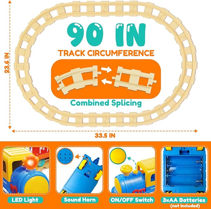 Toddler Boy Girl Toys 1-2-3, Train Set for Toddlers 2-4 with Music & Light, Toys for 1 2 3 Year Old Boy Girl, Counting Matching Sorting Montessori Learning Toy, 1 2 3 Year Old Boy Girl Birthday Gifts