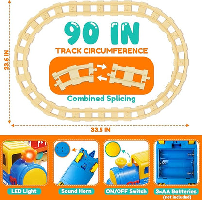 Toddler Boy Girl Toys 1-2-3, Train Set for Toddlers 2-4 with Music & Light, Toys for 1 2 3 Year Old Boy Girl, Counting Matching Sorting Montessori Learning Toy, 1 2 3 Year Old Boy Girl Birthday Gifts