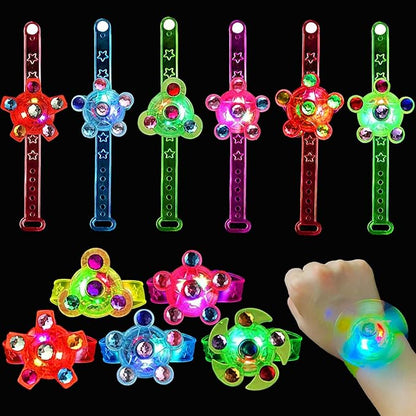 33 Pack LED Light Up Fidget Spinner Bracelets Party Favors for Kids 4-8 8-12,Glow in The Dark Party Supplies,Birthday Gifts,Treasure Box Toys for Classroom,Prizes,Pinata Goodie Bag Stuffers