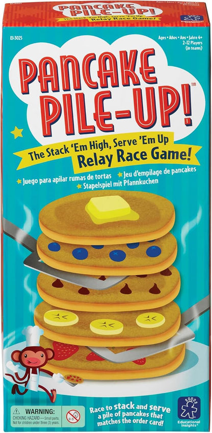Educational Insights Pancake Pile-Up, Sequence Relay Board Game for Preschoolers, for 2-4 Players, Gift for Kids Ages 4+