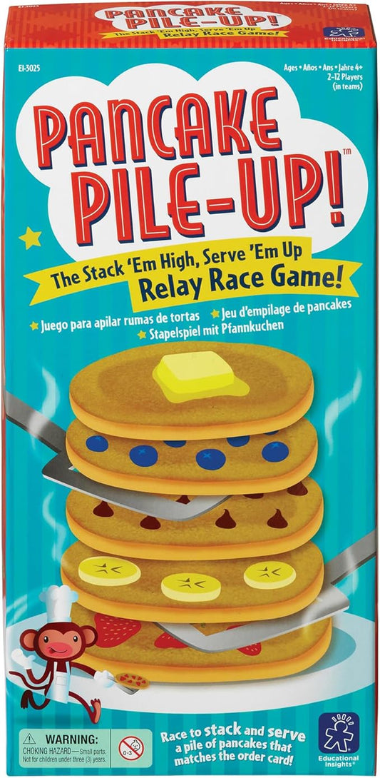 Educational Insights Pancake Pile-Up, Sequence Relay Board Game for Preschoolers, for 2-4 Players, Gift for Kids Ages 4+