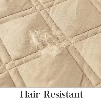 TOMORO Non-Slip Recliner Sofa Cover - 100% Waterproof Recliner Chair Slipcover Furniture Protector, Washable Couch Cover with Elastic Straps for Dog and Kids, Beige, 23 Inch Middle